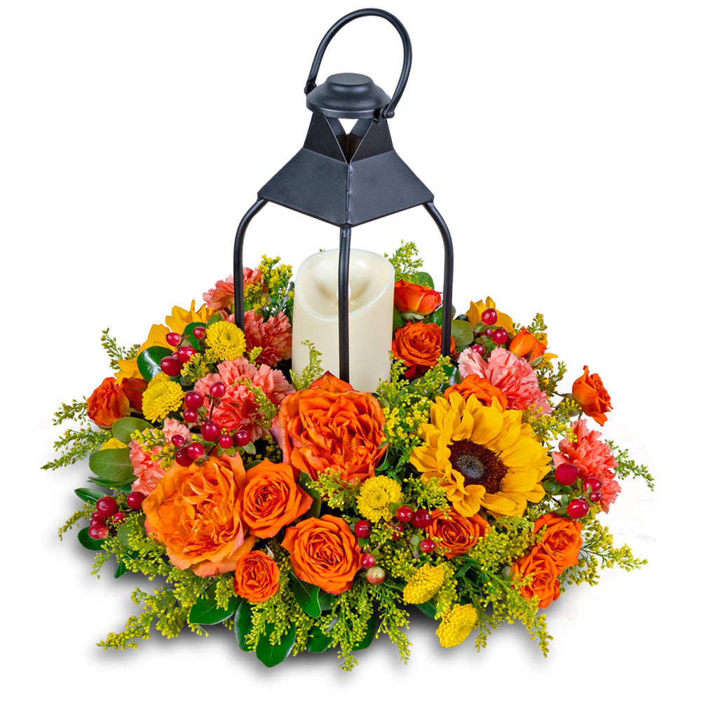 Goldenrod Lantern – PETERSEN & TIETZ FLORISTS & GREENHOUSES, Waterloo IA