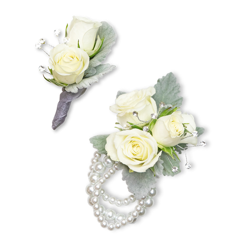 Virtue Corsage and Boutonniere Set – PETERSEN & TIETZ FLORISTS & GREENHOUSES, Waterloo IA