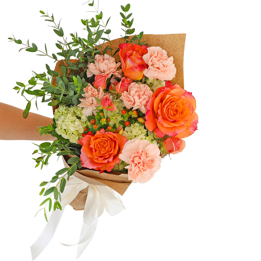 The Malibu Wrapped Bouquet – PETERSEN & TIETZ FLORISTS & GREENHOUSES, Waterloo IA