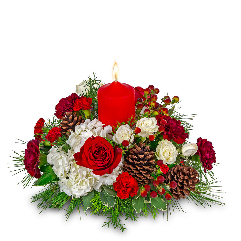 Everwood Holiday Centerpiece – PETERSEN & TIETZ FLORISTS & GREENHOUSES, Waterloo IA
