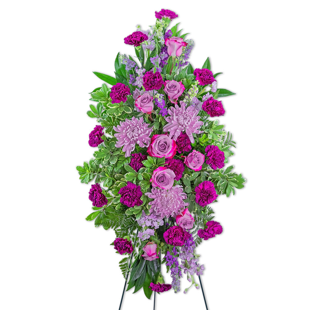 Gracefully Majestic Standing Spray – PETERSEN & TIETZ FLORISTS & GREENHOUSES, Waterloo IA