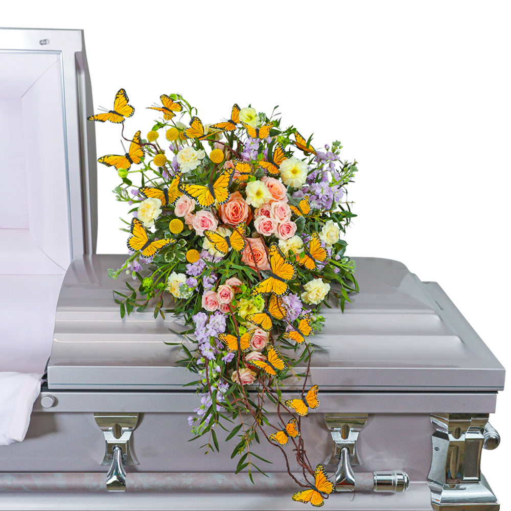 Wind Beneath My Wings Casket Scarf – PETERSEN & TIETZ FLORISTS & GREENHOUSES, Waterloo IA
