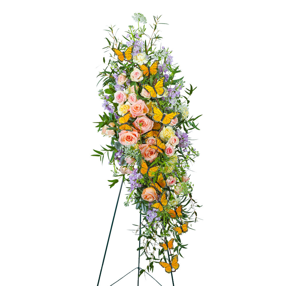 Wind Beneath My Wings Standing Spray – PETERSEN & TIETZ FLORISTS & GREENHOUSES, Waterloo IA