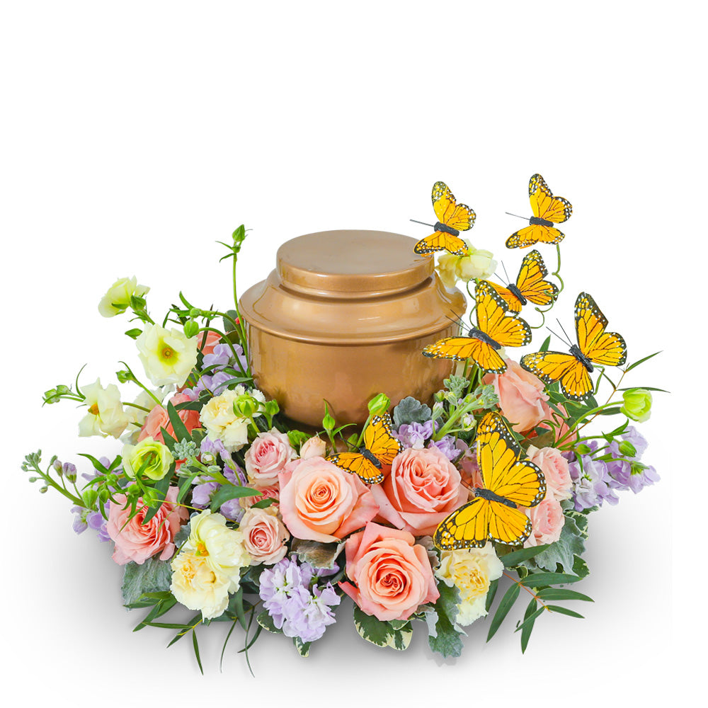 Wind Beneath My Wings Urn Surround – PETERSEN & TIETZ FLORISTS & GREENHOUSES, Waterloo IA