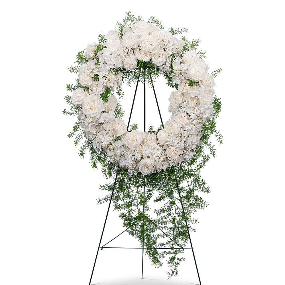 Eternal Peace Wreath – PETERSEN & TIETZ FLORISTS & GREENHOUSES, Waterloo IA