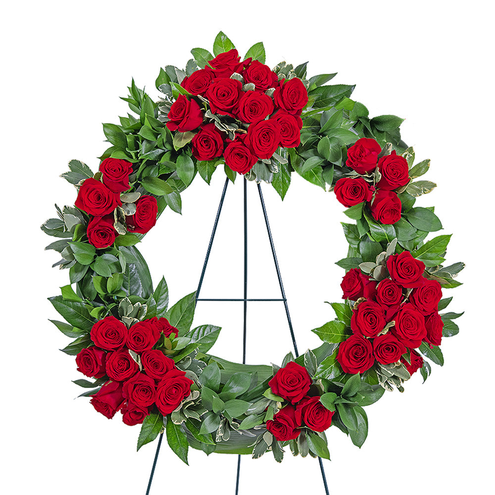 Serene Sanctuary Wreath – PETERSEN & TIETZ FLORISTS & GREENHOUSES, Waterloo IA
