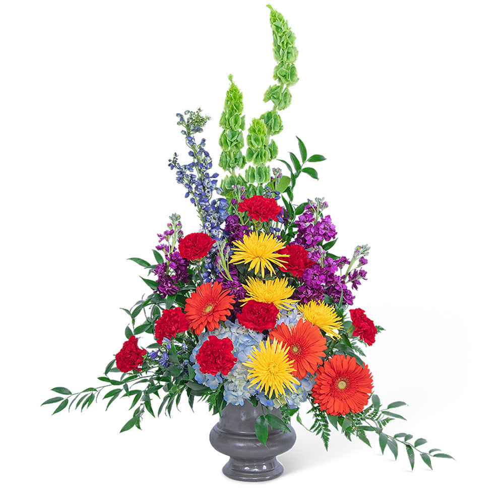 Vibrant Urn – PETERSEN & TIETZ FLORISTS & GREENHOUSES, Waterloo IA