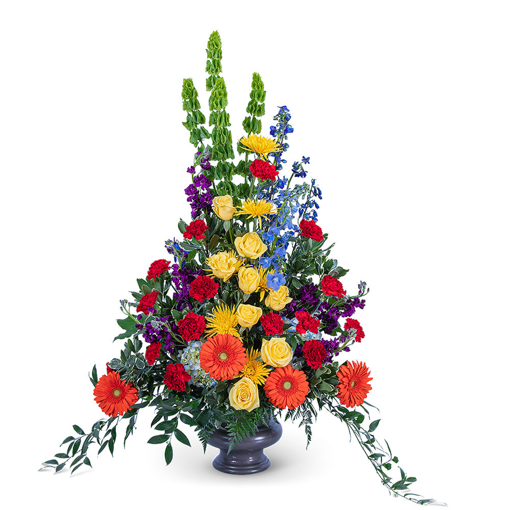 Vibrant Life Urn – PETERSEN & TIETZ FLORISTS & GREENHOUSES, Waterloo IA