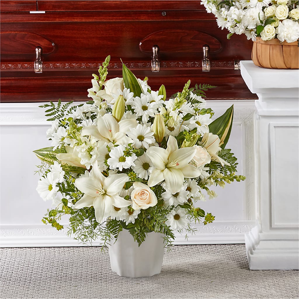 Thoughts of Tranquility Floor Basket – PETERSEN & TIETZ FLORISTS & GREENHOUSES, Waterloo IA