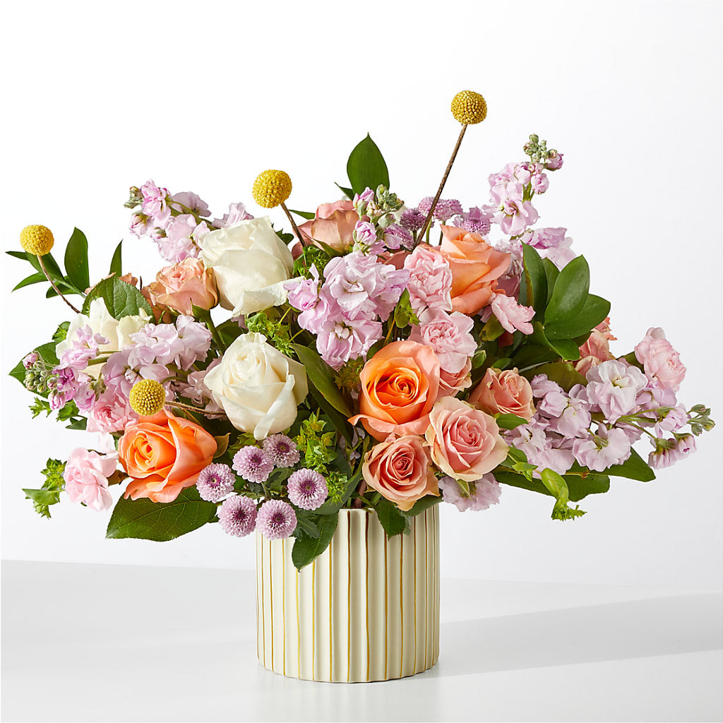 French Market Bouquet with Ivory Vase – PETERSEN & TIETZ FLORISTS & GREENHOUSES, Waterloo IA