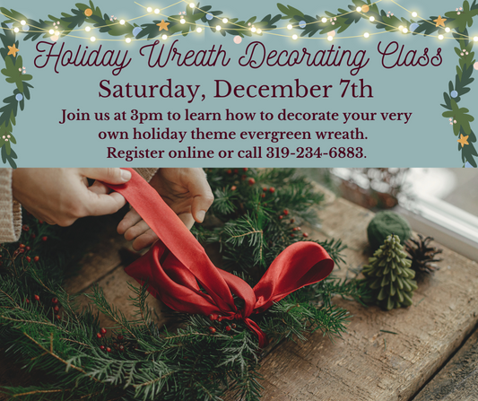 Fresh Evergreen Wreath Design Class 12/01/24