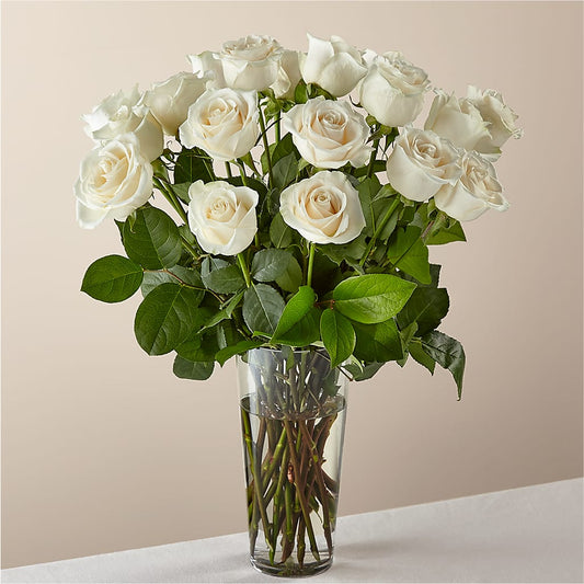 Long Stem White Rose Bouquet – PETERSEN & TIETZ FLORISTS & GREENHOUSES, Waterloo IA