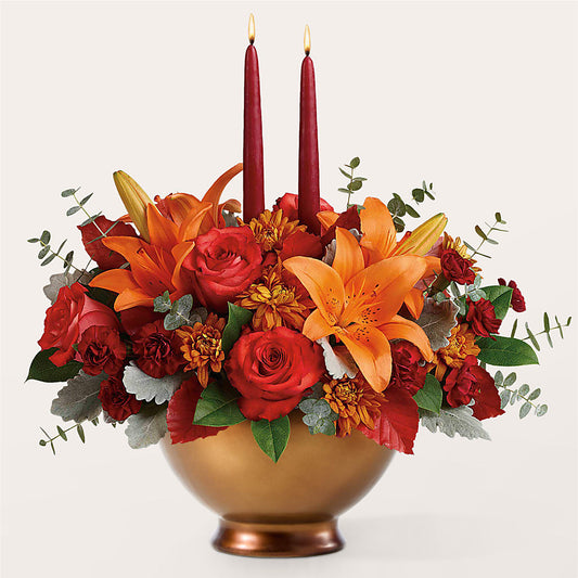 Fruits of Fall Centerpiece – PETERSEN & TIETZ FLORISTS & GREENHOUSES, Waterloo IA