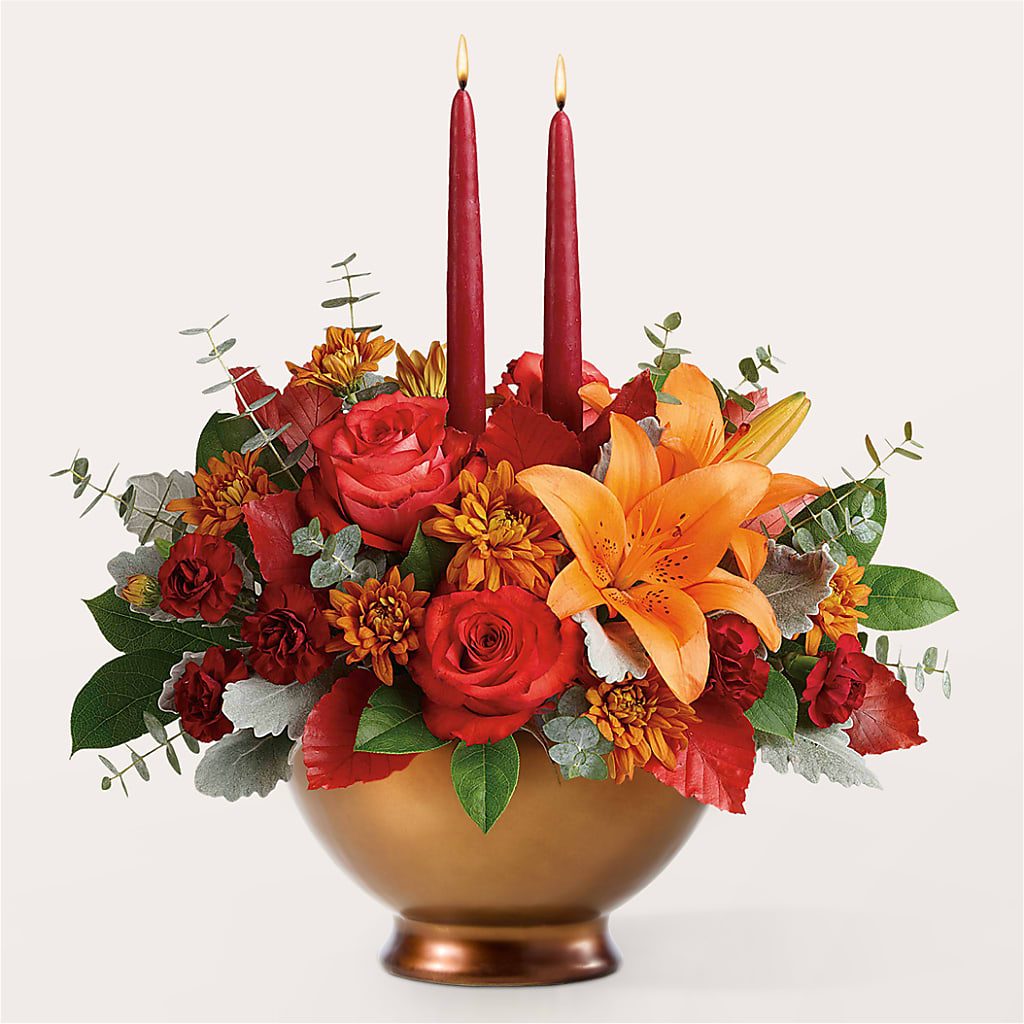 Fruits of Fall Centerpiece – PETERSEN & TIETZ FLORISTS & GREENHOUSES, Waterloo IA