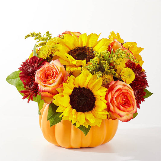 Golden Gourd Pumpkin Bouquet – PETERSEN & TIETZ FLORISTS & GREENHOUSES, Waterloo IA