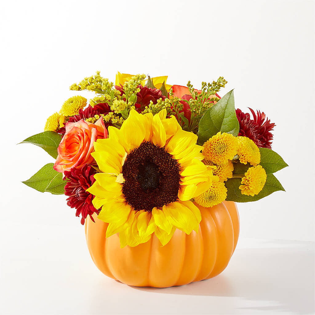 Golden Gourd Pumpkin Bouquet – PETERSEN & TIETZ FLORISTS & GREENHOUSES, Waterloo IA