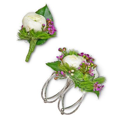 Intrinsic Corsage and Boutonniere Set – PETERSEN & TIETZ FLORISTS & GREENHOUSES, Waterloo IA