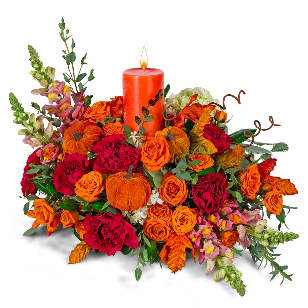 Sonoma Glow Centerpiece – PETERSEN & TIETZ FLORISTS & GREENHOUSES, Waterloo IA