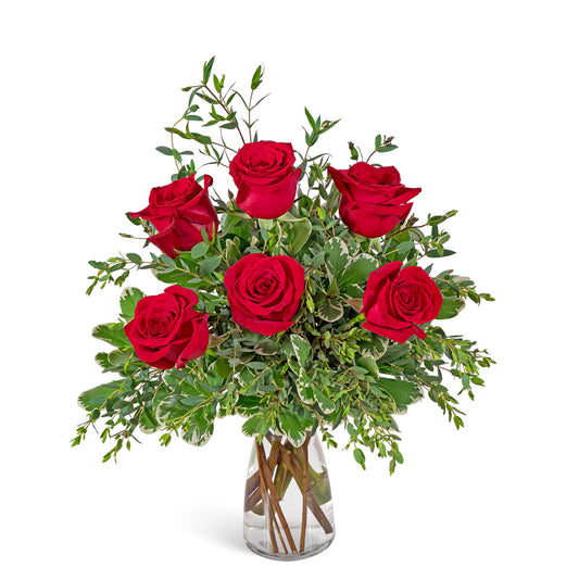 Half Dozen Red Roses – PETERSEN & TIETZ FLORISTS & GREENHOUSES, Waterloo IA
