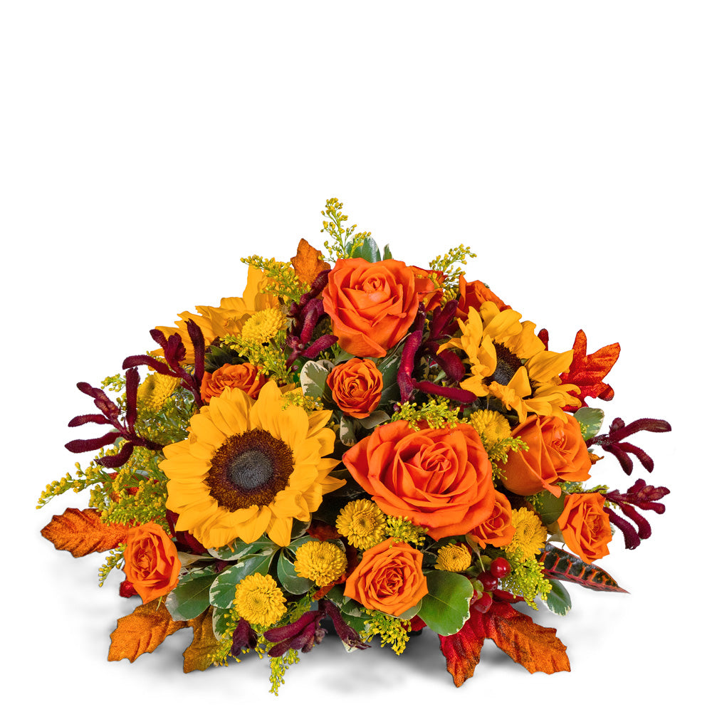 Goldenrod Harvest Centerpiece – PETERSEN & TIETZ FLORISTS & GREENHOUSES, Waterloo IA