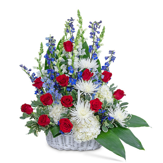 Freedom Tribute Basket – PETERSEN & TIETZ FLORISTS & GREENHOUSES, Waterloo IA