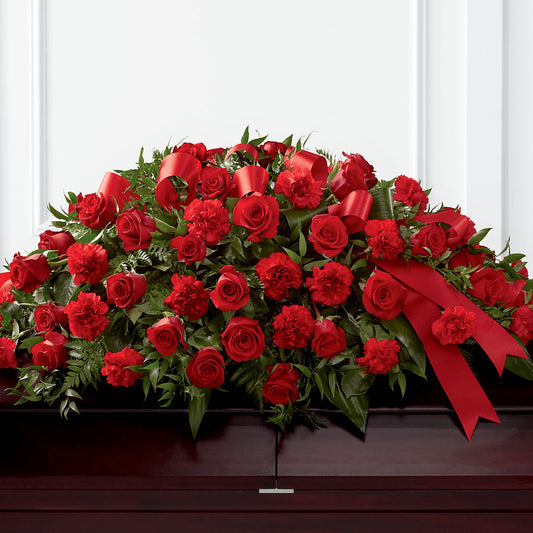 Tribute of Life Casket Spray – PETERSEN & TIETZ FLORISTS & GREENHOUSES, Waterloo IA