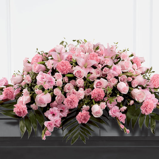 Garden of Comfort Casket Spray (Standard) – PETERSEN & TIETZ FLORISTS & GREENHOUSES, Waterloo IA