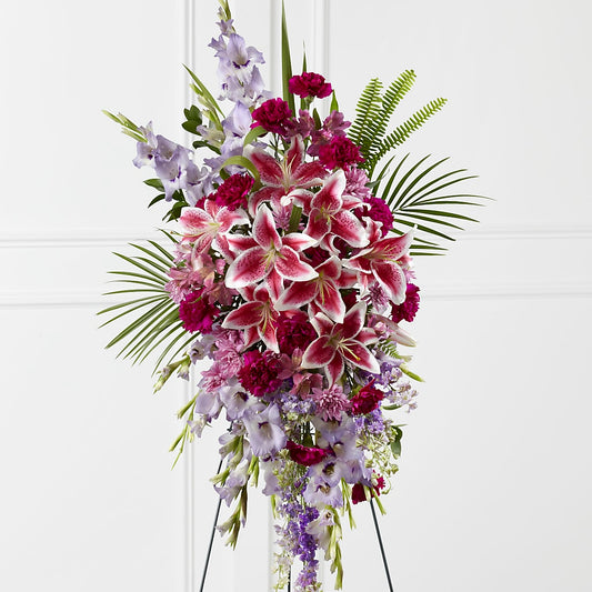 Tender Touch Standing Spray – PETERSEN & TIETZ FLORISTS & GREENHOUSES, Waterloo IA