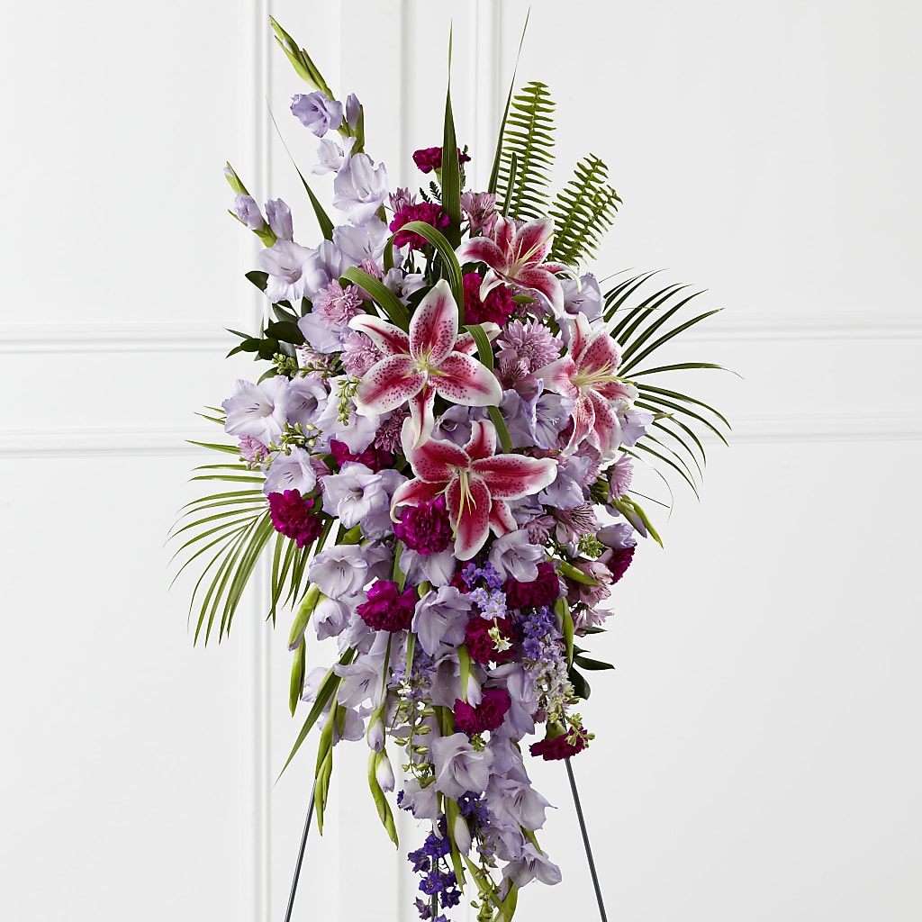 Tender Touch Standing Spray – PETERSEN & TIETZ FLORISTS & GREENHOUSES, Waterloo IA