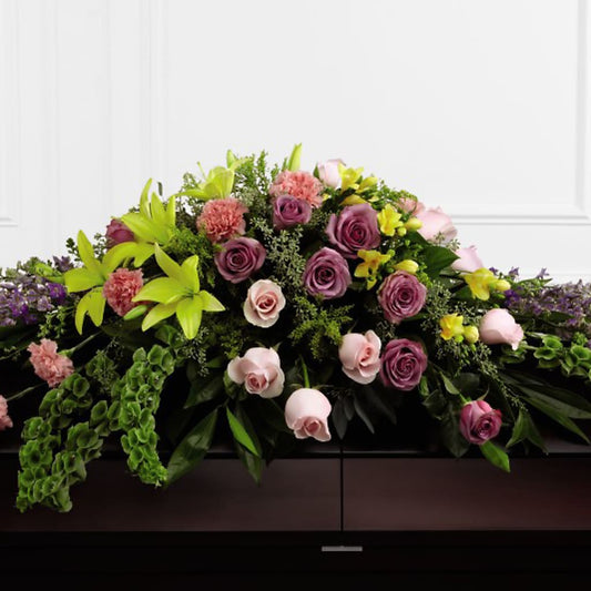Forever Beloved Casket Spray – PETERSEN & TIETZ FLORISTS & GREENHOUSES, Waterloo IA