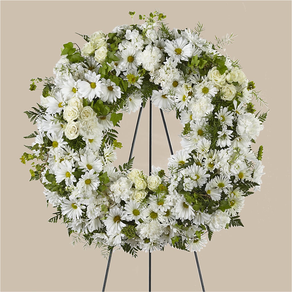Faithful Wishes Wreath – PETERSEN & TIETZ FLORISTS & GREENHOUSES, Waterloo IA