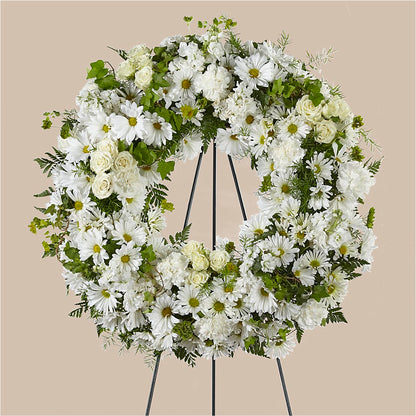 Faithful Wishes Wreath – PETERSEN & TIETZ FLORISTS & GREENHOUSES, Waterloo IA