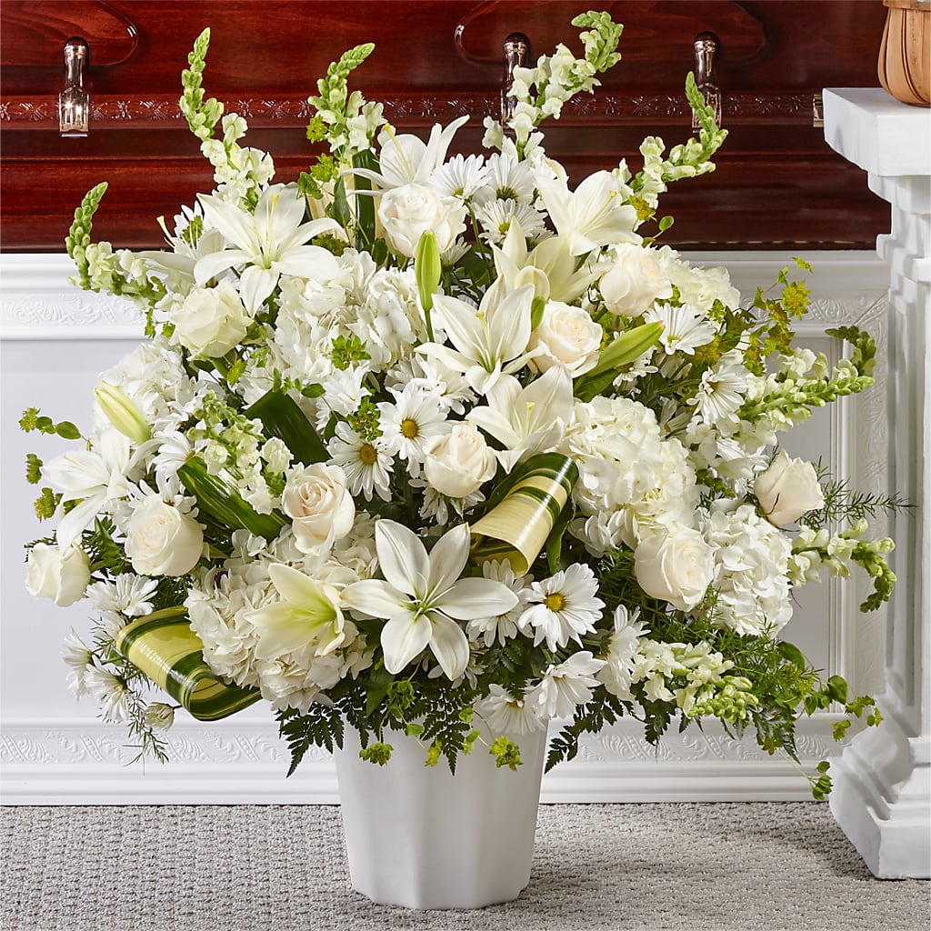 Thoughts of Tranquility Floor Basket – PETERSEN & TIETZ FLORISTS & GREENHOUSES, Waterloo IA
