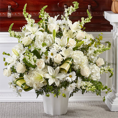Thoughts of Tranquility Floor Basket – PETERSEN & TIETZ FLORISTS & GREENHOUSES, Waterloo IA