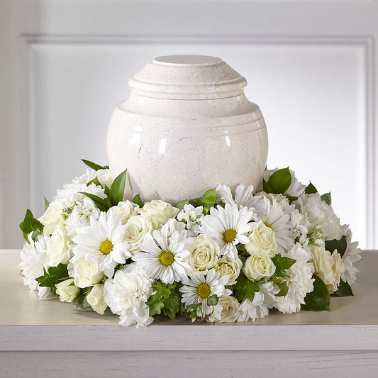 Ivory Gardens Cremation Adornment – PETERSEN & TIETZ FLORISTS & GREENHOUSES, Waterloo IA