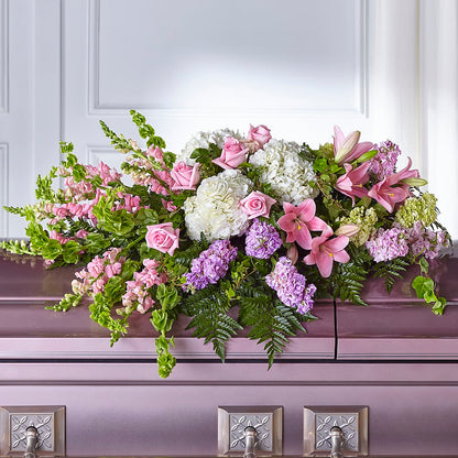 Life's Gratitude Casket Spray – PETERSEN & TIETZ FLORISTS & GREENHOUSES, Waterloo IA