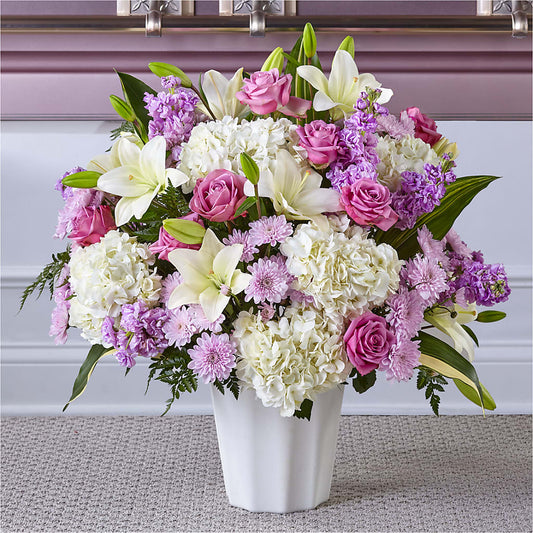 Heaven Sent Floor Basket – PETERSEN & TIETZ FLORISTS & GREENHOUSES, Waterloo IA