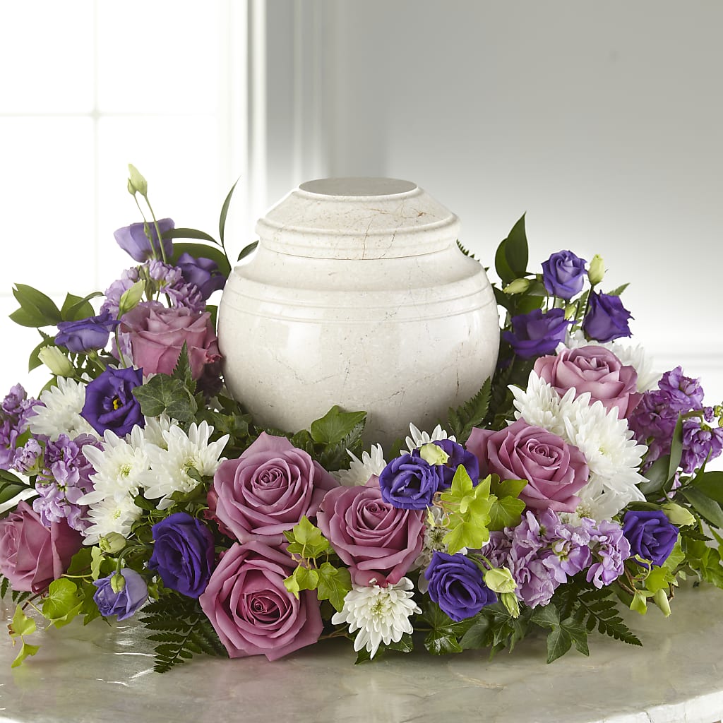 Blooming Sympathy Cremation Adornment – PETERSEN & TIETZ FLORISTS & GREENHOUSES, Waterloo IA