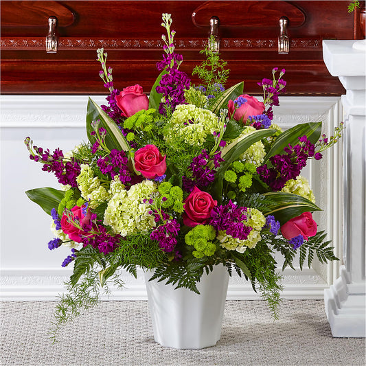Beautiful Horizons Floor Basket – PETERSEN & TIETZ FLORISTS & GREENHOUSES, Waterloo IA