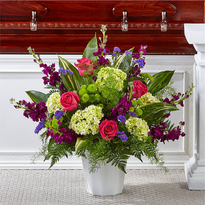Beautiful Horizons Floor Basket – PETERSEN & TIETZ FLORISTS & GREENHOUSES, Waterloo IA