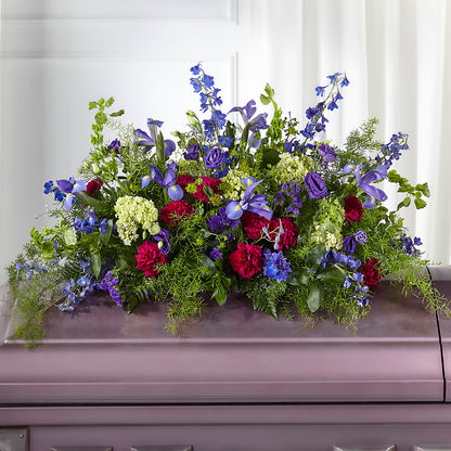 Always Treasured Casket Spray – PETERSEN & TIETZ FLORISTS & GREENHOUSES, Waterloo IA