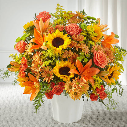 Harvest Thoughts Floor Basket – PETERSEN & TIETZ FLORISTS & GREENHOUSES, Waterloo IA