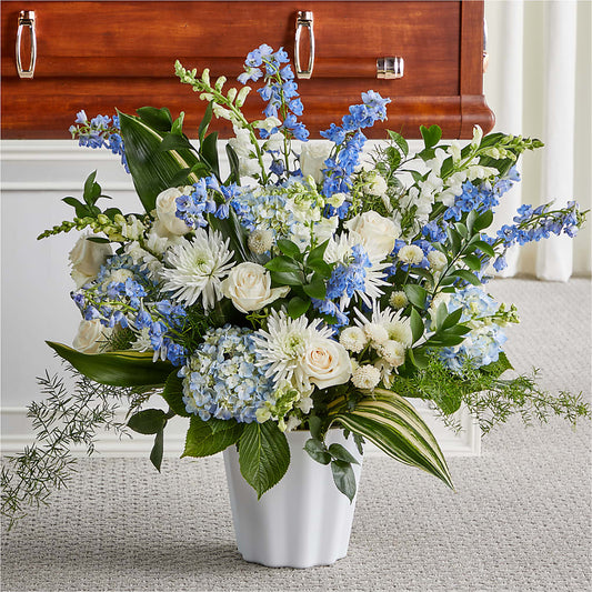 Everlasting Memories Floor Basket – PETERSEN & TIETZ FLORISTS & GREENHOUSES, Waterloo IA