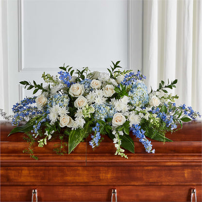 Timeless Essence Casket Spray – PETERSEN & TIETZ FLORISTS & GREENHOUSES, Waterloo IA