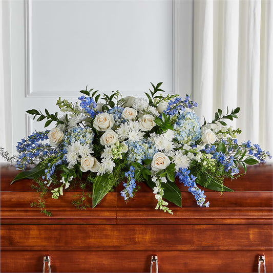 Timeless Essence Casket Spray – PETERSEN & TIETZ FLORISTS & GREENHOUSES, Waterloo IA