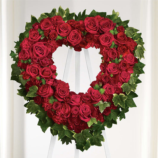 Wholehearted Standing Spray – PETERSEN & TIETZ FLORISTS & GREENHOUSES, Waterloo IA